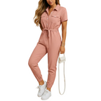 Women's tailored button front jumpsuit for business casual wear