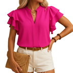 Women's sleeveless blouse for work and everyday wear back view