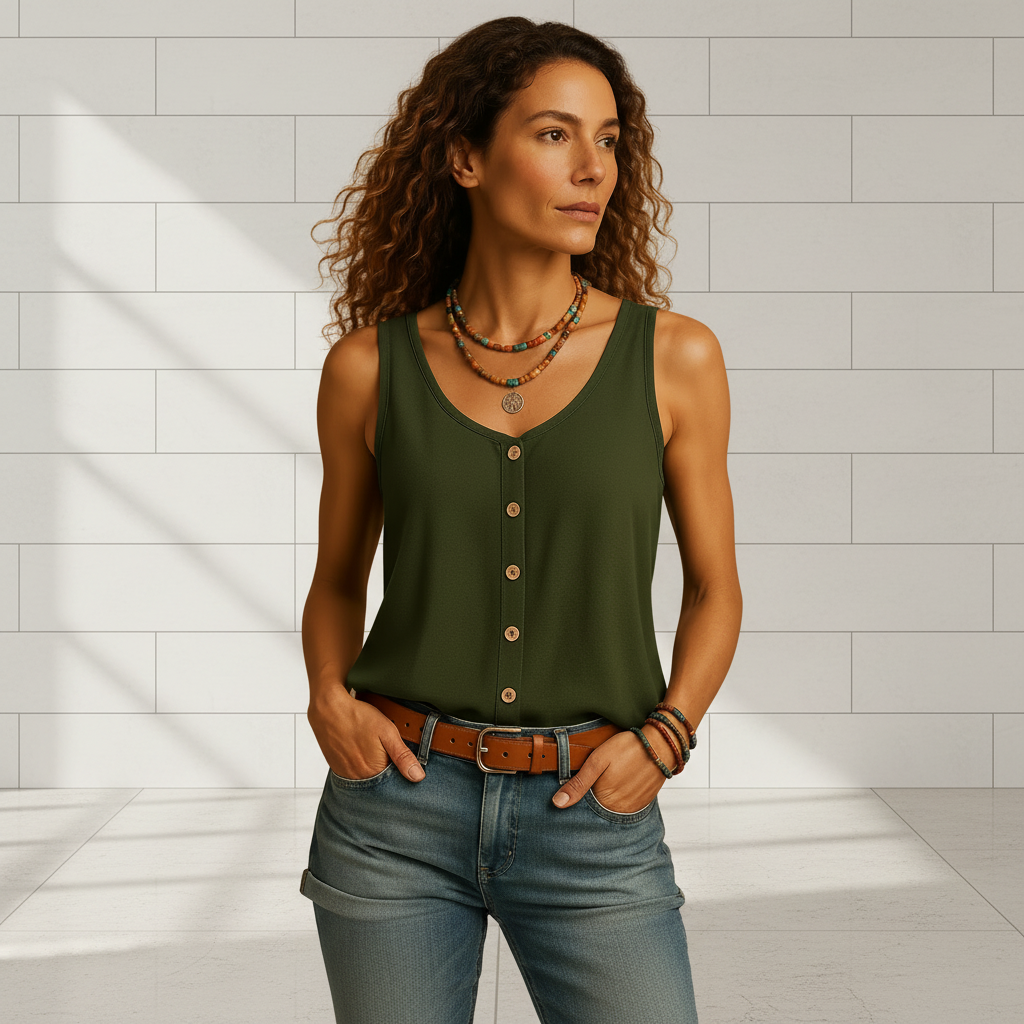 Women's lace V neck blouse for work and special occasions front view